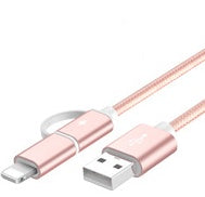 100cm 2A Fast Charger Cable 2 IN 1 USB Type C Micro USB Braided Cord For Mate 8 S 9 10 Pro P8 P9 P10 Lite P20 Honor 7 8 9