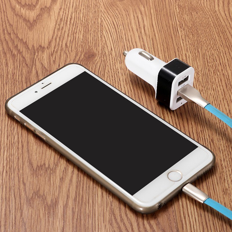 New 3USB car charger USB high-power universal car charger Square aluminum car charger