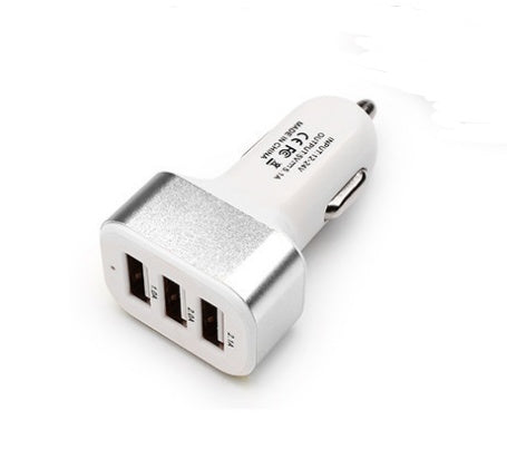 New 3USB car charger USB high-power universal car charger Square aluminum car charger