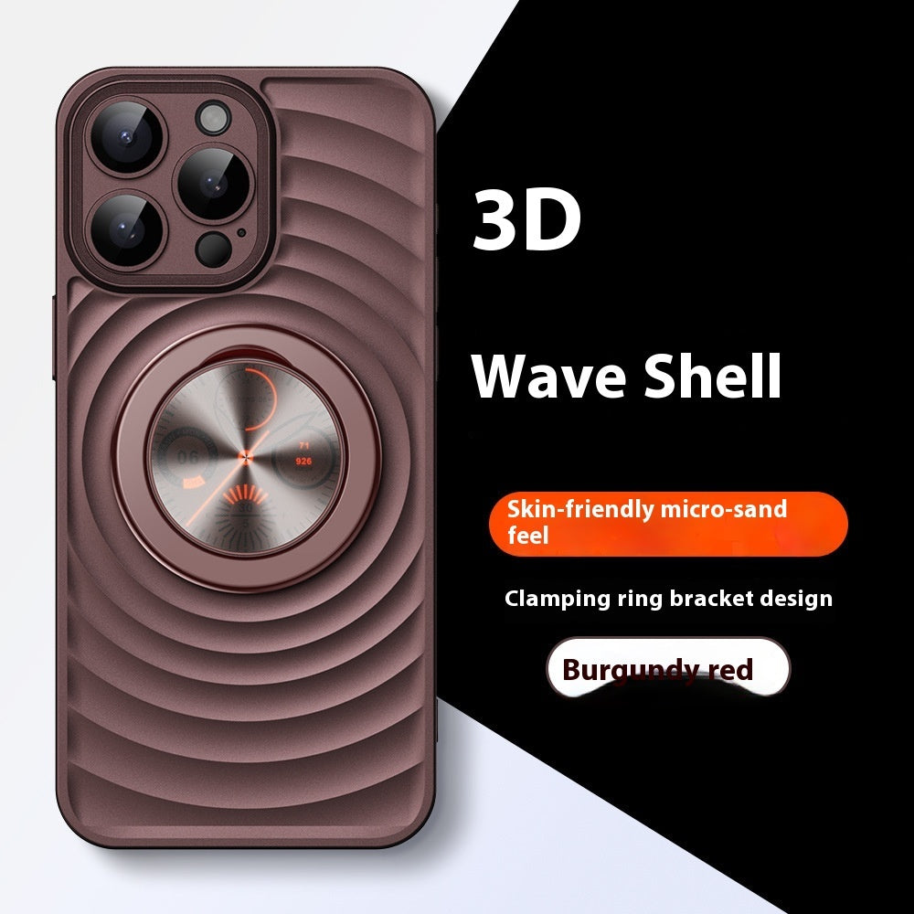 Magnetic Bracket Phone Case IPhone15 Wave Ripple Pattern