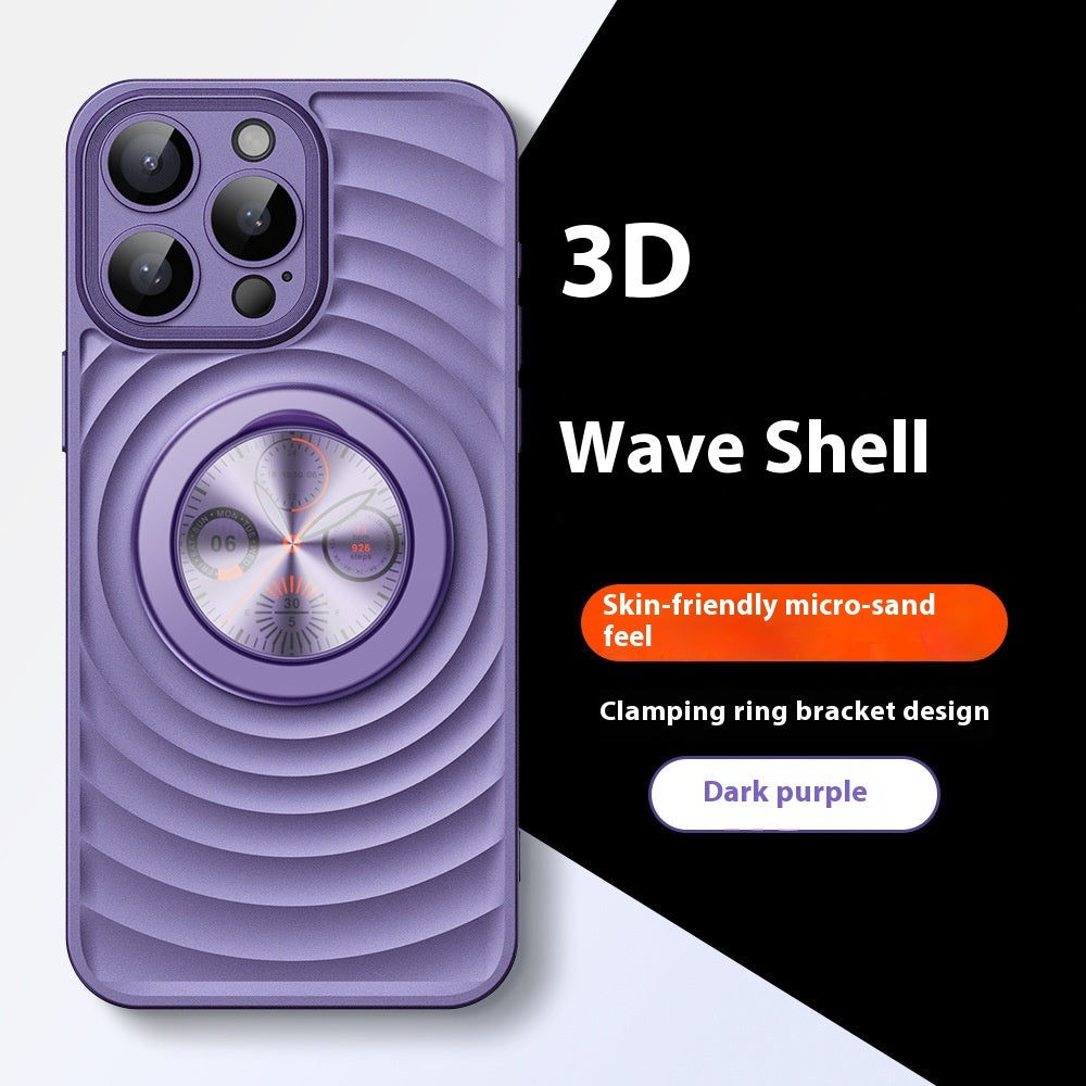 Magnetic Bracket Phone Case IPhone15 Wave Ripple Pattern