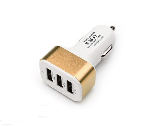 New 3USB car charger USB high-power universal car charger Square aluminum car charger