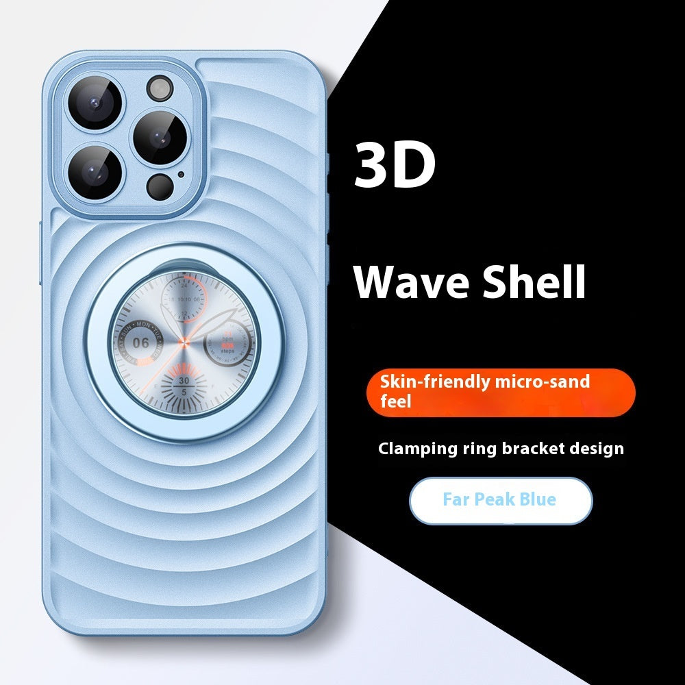 Magnetic Bracket Phone Case IPhone15 Wave Ripple Pattern