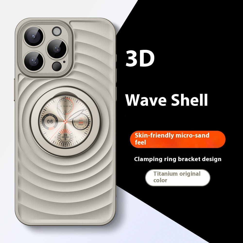 Magnetic Bracket Phone Case IPhone15 Wave Ripple Pattern